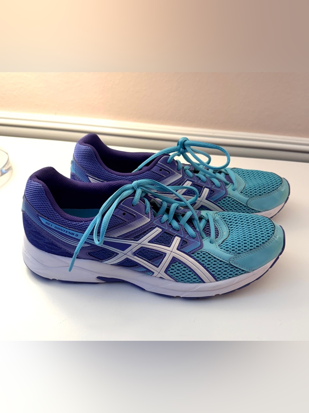 Asics Turquoise & Purple Women's Running Shoes Gel Contend